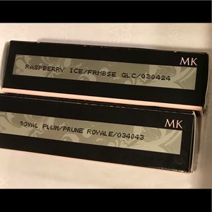 MK Liquid Lip Color: Raspberry Ice & Royal Plum.
